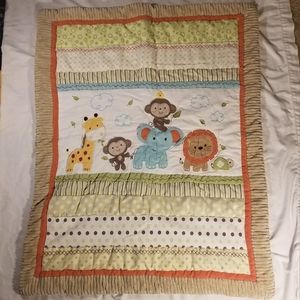 Kidsline Jungle Animals Crib Comforter Safari Nursery Quilt & Dust Ruffle